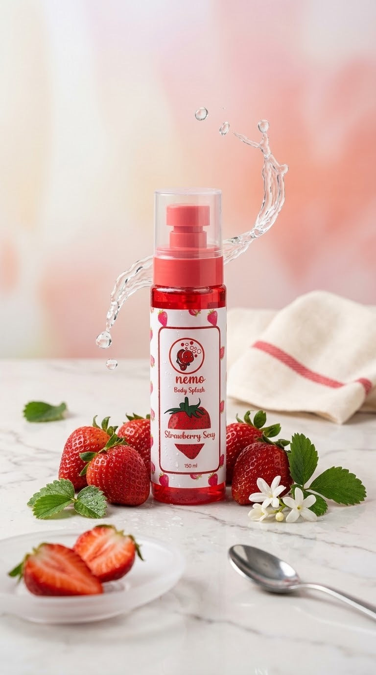 Nemo Body Splash - Strawberry Sexy (150ml)
(سبلاش للجسم "ستروبيري سيكسي" من نيمو)